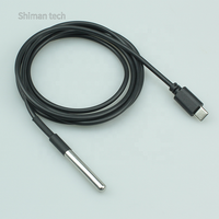 Disesuaikan DS18b20 kabel Sensor suhu USB C pria