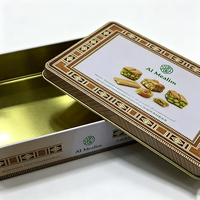 Boîtes à gâteaux rectangulaires en fer blanc recyclables, boîte de conservation alimentaire en métal, moule à pâtisserie de 8 pouces avec couvercle, conteneur d'emballage pour chocolat OEM