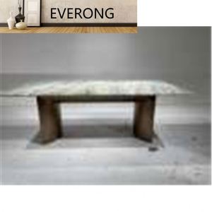 Pieds Table à Manger en Métal Or 120 Cm 140 Cm 160 Cm Long Dessus en Marbre Blanc Fer 2021 Moderne Herme Gris Marbre Pierre Exotique Grand EVa - Product Image 2