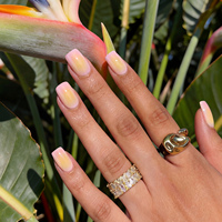 BTArtbox doux Gel XCOAT 3D Floral presse sur les ongles en gros court amande fait à la main bleu français pointe faux ongles