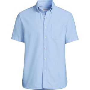 Chemise à manches courtes pour homme FOXA, bleu clair, en popeline de coton, décontractée, respirante, coupe ajustée - Product Image 3