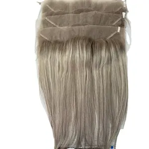 Customized European Hair Ombre Transparent Swiss Lace 13*4 Ash Blonde Closure With Baby Hair