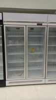 -18~-22 ℃   Congélateur vertical commercial à porte vitrée, refroidissement par air, vitrine multi-portes pour aliments surgelés, pour supermarché