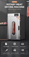 Sécheur de viande rotatif commercial à grande capacité pour saucisses, biltong, aliments conservés, avec fonction de fumage
