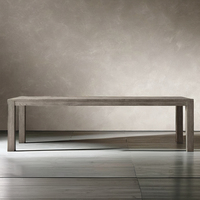 Table à manger et chaises en bois massif, meuble de style américain et moderne