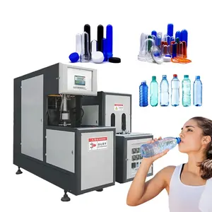Yarı otomatik pet plastik su şişesi streç üfleme makinesi şişe üfleyici şişirmeli kalıp makinesi küçük işletmeler için