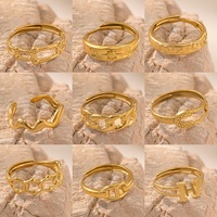 Bague ajustable hydraulique pour femme, en acier inoxydable électroplaqué, motif octogone, style rétro élégant haut de gamme, luxe léger, transfrontalier