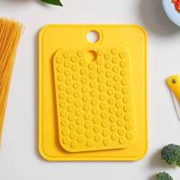 Tabla de Cortar de Plástico con Patas de Goma para Cocina, Tabla de Servicio de Alimentos para Niños, Libre de BPA, Antideslizante, Material PP Duradero, Utensilios de Cocina