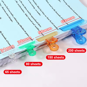 Fournitures scolaires : Lot de 12 pinces à clip en plastique transparent de 2 pouces pour emballages alimentaires et photos, vente en gros en vrac - Product Image 2