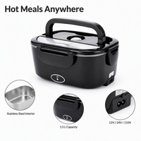 Boîte à lunch chauffante électrique portable en acier inoxydable 304 avec compatibilité 12V/24V/110V et contrôle électronique