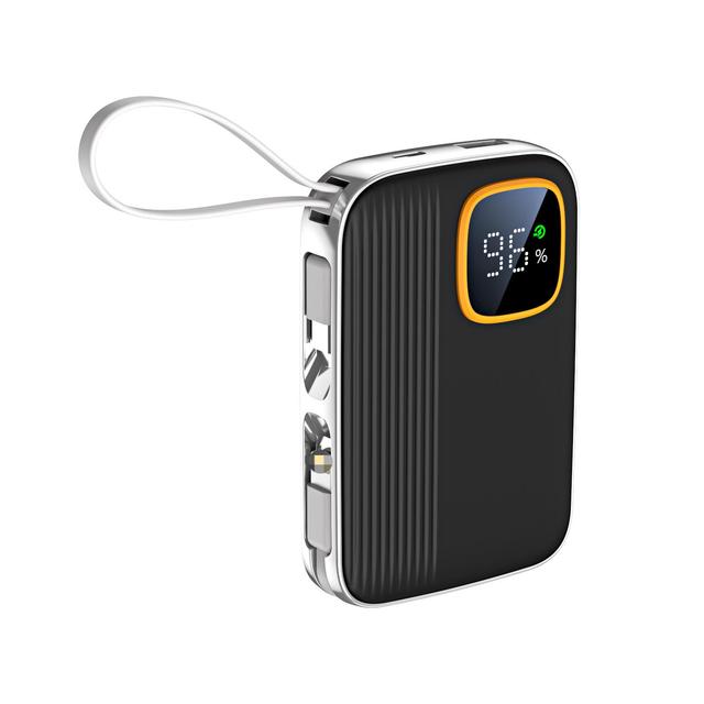 Portable 10000mAh PD 22.5 Fast Charging Power Bank 35W Solar Charging 2-in-1 Travel Charger Battery Pack Built-in Cable Type-C