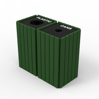 Poubelle extérieure en métal et bois pour le recyclage des déchets Poubelle à dessus ouvert Poubelle sur pied Poubelle pour restauration rapide