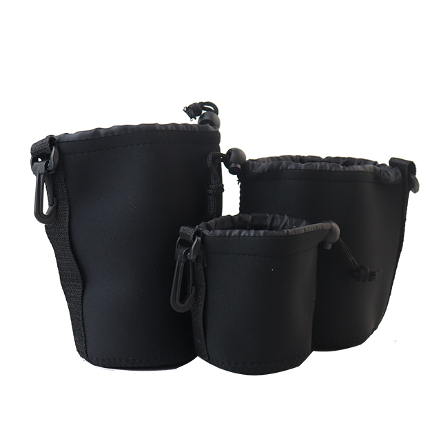 Customized Logo Neoprene Drawstring Pouch Special Purpose Camera Lens Bag for DSLR
