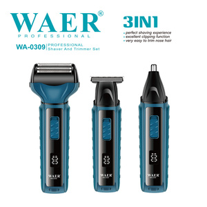 WAER 다기능 전기 3-in-1 헤어 트리머 & 면도기 세트 (머리/코/얼굴용) LED 디스플레이 가정용 USB 충전식 - Product Image 3