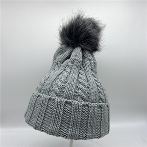 Cappello Invernale Promozionale da Donna, Berretto Lavorato a Maglia Bianco con Pompon, Berretto Billie <span class=keywords><strong>Eilish</strong></span> - Product Image 6