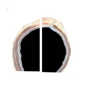 Vente en gros de serre-livres en cristal d'agate noire de qualité supérieure Feng Shui en pierre naturelle sculptée pour étagères Chakra Healing - Product Image 1