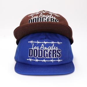 Casquettes Snapback en coton avec logo brodé personnalisé à 5 panneaux, chapeaux marrons - Product Image 1