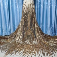 Tissu de Dentelle Africaine Paillettes Paillettes Dentelle Stripe Menthe Vert Dentelle Paillettes Tissu pour la Fête