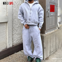 Pantalon de survêtement et sweat à capuche de haute qualité ensemble hommes personnalisé Dtg impression polaire deux pièces fermeture éclair à capuche hommes survêtement ensemble