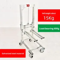 Chariot de levage portable, utilisation à domicile, outil de traction pour stand, chariot de déchargement pliable ultra-léger à quatre roues