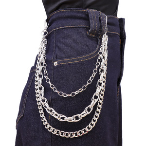 Chaîne de taille Yueli, chaînes dorées multicouches, style punk, accessoire de mode hip-hop pour jeans et tenues décontractées - Product Image 2