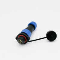 Connecteur étanche à soudure pour aviation à 6 broches avec bride circulaire, utilisable pour les connexions électriques