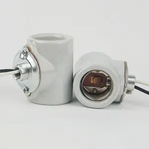 Đồ Đạc Ánh Sáng E26 Keyless Tráng Men Sứ Bulb Chủ Twin Lamperder 2 Mạch Gốm Giữ Đèn Hai Mặt Ổ Cắm Ánh Sáng - Product Image 1