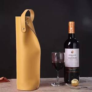 Bolso de mano de cuero PU reutilizable para vino, bolsas de regalo de cerveza de champán de doble capa, portador para Material de comercialización de vino - Product Image 2