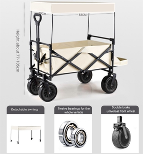 Neuankömmling Klapp Camping wagen mit 4 Rädern | Picknick <span class=keywords><strong>Beach</strong></span> Garden Cart <span class=keywords><strong>Trolley</strong></span> im Freien - Product Image 6