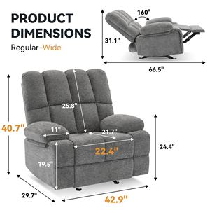 <span class=keywords><strong>Sillón</strong></span> reclinable eléctrico basculante giratorio gris de tela de gran tamaño perezoso, silla elevadora, juego de sofá reclinable <span class=keywords><strong>para</strong></span> ancianos - Product Image 6