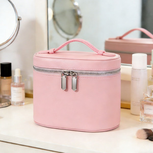 Bolsa de <span class=keywords><strong>Maquillaje</strong></span> de Viaje, Organizador de Brochas Cosméticas, Estuche para Mujer, Organizador de Artículos de Aseo de Cuero PU para Dama - Product Image 3