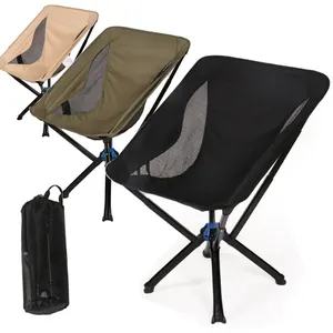 Aimei Hot Sale Folding Moon Chair Lightweight Aluminum Camping Chair Portable Outdoor Fishing Chair