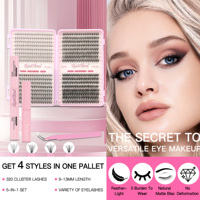 Extensions de cils DIY en bouquets pour un look naturel, volume léger, réutilisables et légères pour adolescentes et femmes