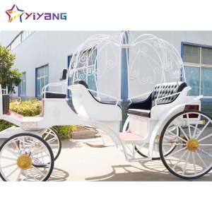 Chariot de mariage de citrouille dorée de luxe Transport de la mariée élégante sur un chariot de bonbons spécial Inspiré de l'entraîneur de citrouille de <span class=keywords><strong>Cendrillon</strong></span> - Product Image 3