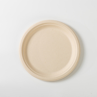 Ensemble d'assiettes jetables écologiques en bagasse de canne à sucre pour fêtes et dîners