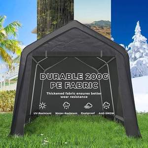 Material de PVC y PE portátil de alta resistencia para exteriores, cobertizo de <span class=keywords><strong>garaje</strong></span>, marco de acero, <span class=keywords><strong>madera</strong></span> tratada a presión para coches, bicicletas, motocicletas, uso de ATVs - Product Image 2