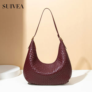 2025 nouvelles femmes mode tressé sac à bandoulière à la main tissé fermeture éclair sac pour printemps été femmes sac à main en gros - Product Image 1