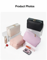 Sac de rangement cosmétique octogonal petit format en cuir PU avec fermeture éclair, directement de l'usine, pour femme