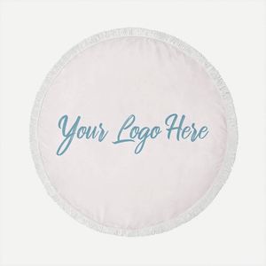 Serviette de plage ronde à franges avec logo personnalisé, sans sable, séchage rapide, en microfibre, pour les activités estivales - Product Image 1