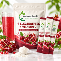 Poudre d'électrolytes végétalienne sans sucre, 6 saveurs de fruits, complément alimentaire, mélange d'hydratation naturelle, boisson électrolytique