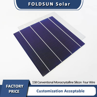 Vente en gros de cellules solaires monocristallines 158*158mm 4BB, efficacité 23%, service OEM pour l'alimentation portable