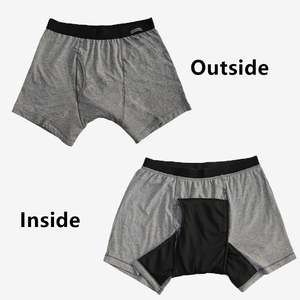 CELINNE <b>Custom</b> Logo Men comfortable <b>Boxer</b> Briefs Mid Rise Knitted Underwear Open fly breathable men's underwear - Product Image 4