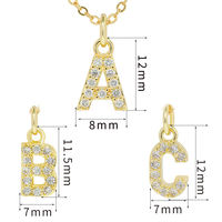 Collar con Colgante de Letra del Alfabeto, Joyería de Moda, 26 Iniciales, Cadena con Dijes de Circonita Cúbica, Regalo para Mujer, Estilo Americano y Europeo, Chapado en Oro de 18K