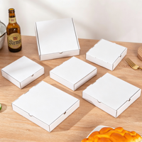 Boîte à pizza en carton écologique, dimensions et logo personnalisés, emballage jetable à emporter avec revêtement UV pour emballage cadeau