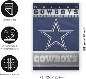 Venta al por mayor de alta calidad 12x18 pulgadas de doble cara <span class=keywords><strong>Dallas</strong></span> <span class=keywords><strong>Cowboys</strong></span> NFL al aire libre decorativo patio Banner jardín bandera