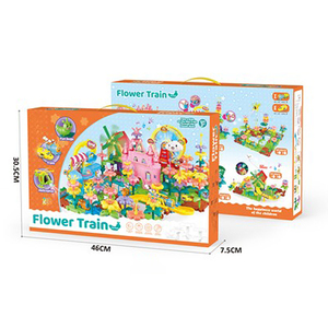 Set de Construcción de Tren Eléctrico Floral con Molino de Viento Giratorio 360°, Luces y Música, para Niños - Product Image 6