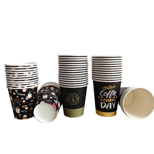 Gobelets à café en carton jetables et recyclables personnalisés de 3 oz, 4 oz, 6 oz, 7 oz, 8 oz avec couvercles – Vente en gros - Product Image 1