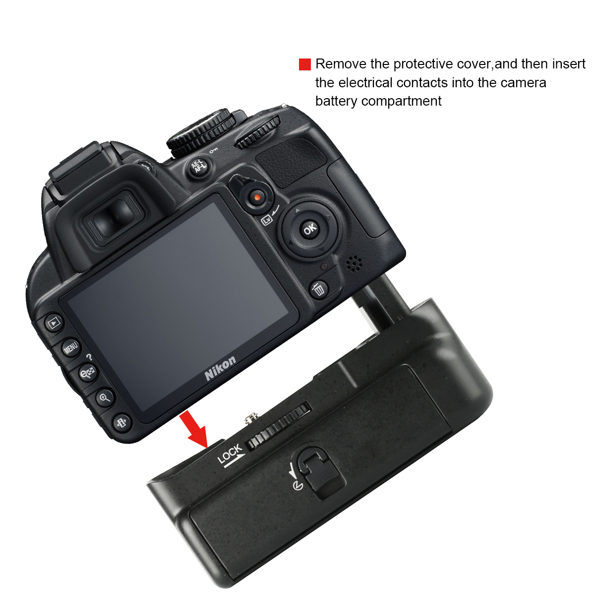 MeiKe MK-D3100 垂直バッテリーグリップホルダー Nikon D3100 D3200 