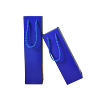 Boîte à tiroir portable de luxe bleu roi personnalisable avec doublure en éponge et corde, boîte cadeau coulissante en carton avec pelliculage mat