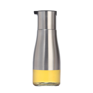 Botella de control de aceite de vidrio Olla de aceite de acero inoxidable para cocina Hogar para Aceite vinagre balsámico Vino viejo y fiestas - Product Image 5